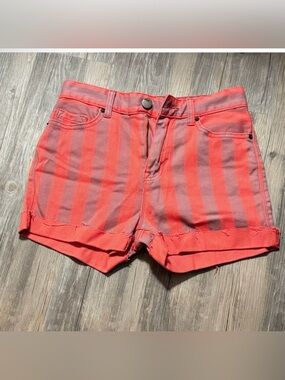 BDG Urban Outfitters striped high rise cut off shorts